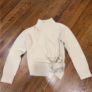 Astr Cream Turtleneck Wrap Sweater